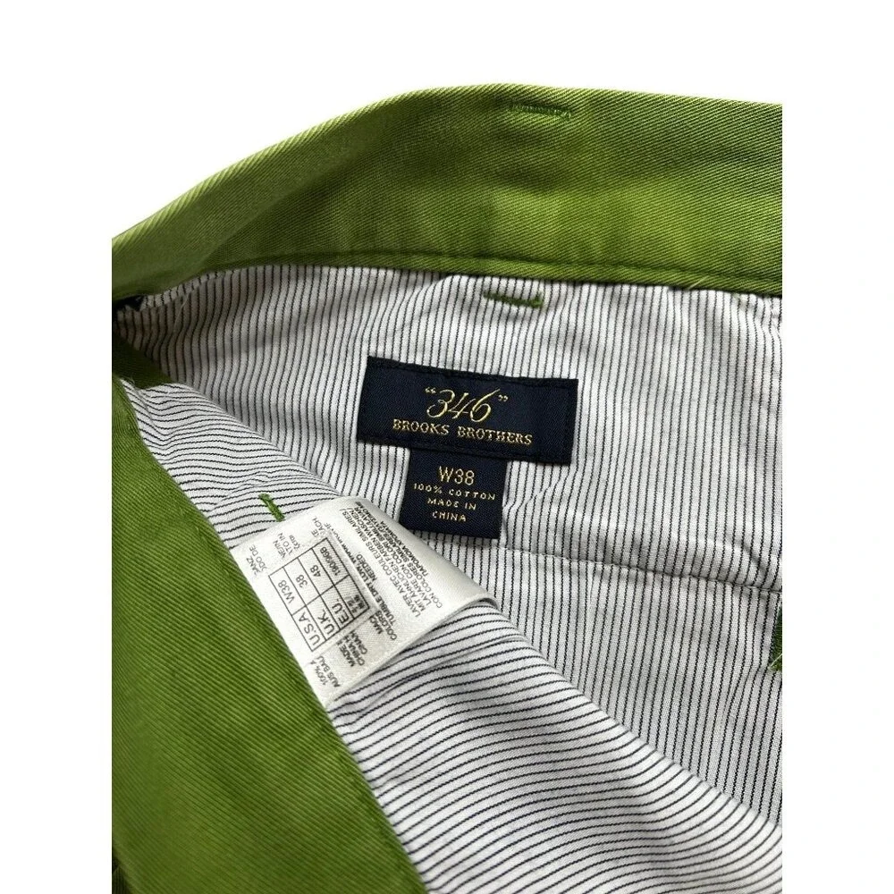 Brooks Brothers‎ 346 Shorts Mens W38 Chino Classic Fit Preppy Old Money Green